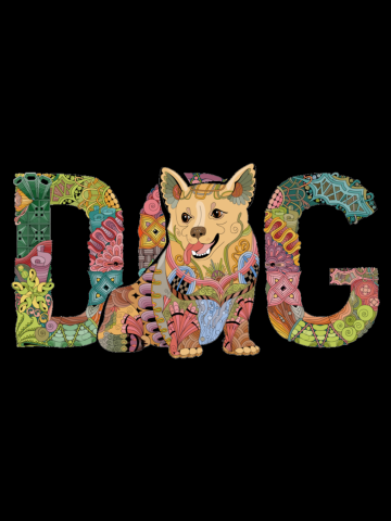 Flowers Pattern Corgi With Letters