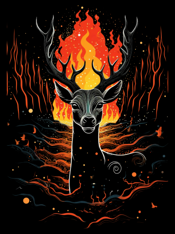 Forest Fire Deer