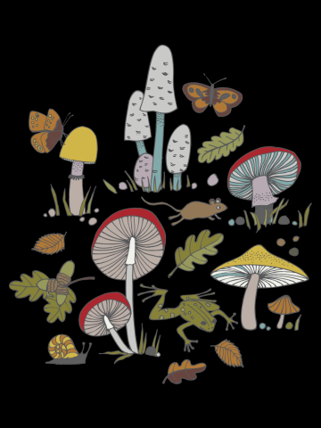 Forest Floor - fun fungus design by Cecca Designs