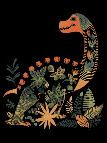 Friendly Floral Dino