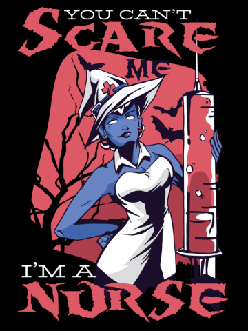 Funny Halloween Design for Nurses - You Can't Scare Me