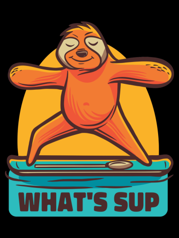 Funny SUP Sloth Stand Up Paddling Sloths
