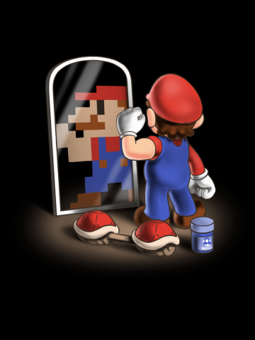 Gamer Get in Shape - Funny 8bit Retro Mirror