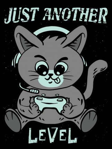 Gaming Cat Funny Gamer Saying Cats Level