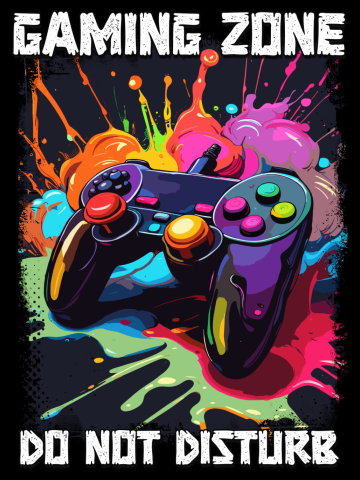 Gaming Zone Do Not Disturb controller funny sign pop art illustration for gamers