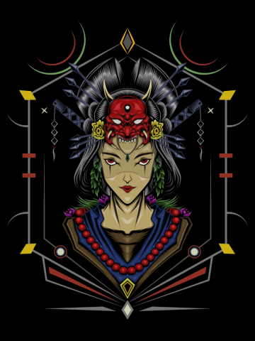 Geisha Artwork. japanese design template.