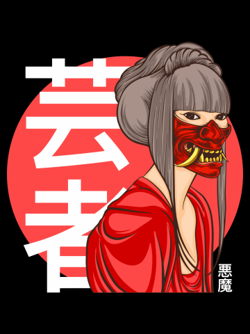 Girl with Oni Mask