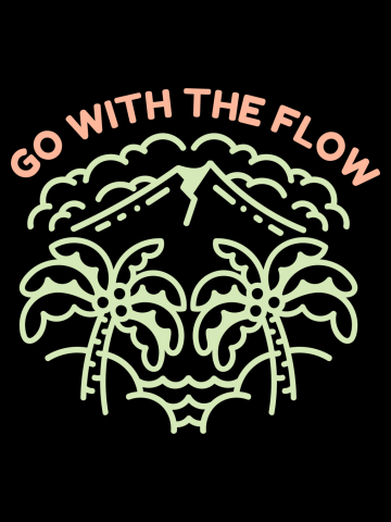 Go with the Flow Monoline Art