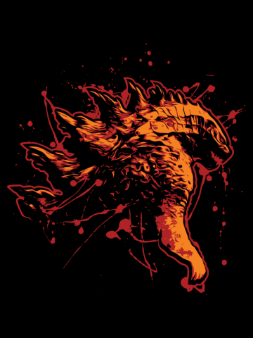 Godzilla 2014 Paint Splatter Hot Design