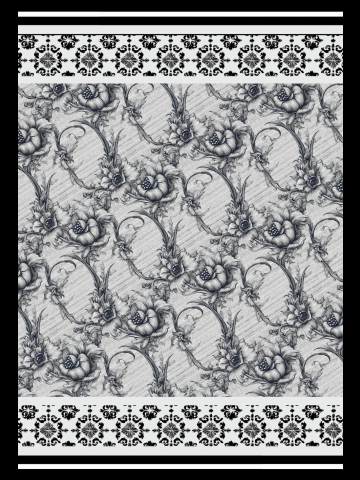 Graceful Reverie: Floral Scrollwork Elegance 1