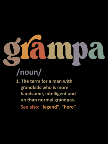 Grampa Definition Funny Dictionary Entry for Men Dad Grandpa