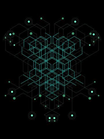 Green Cube Abstract