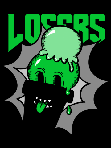 Green Losers Ice-Cream Funny Foodie Shirt Laugh Joke Food Hungry Snack Gift Sarcastic Happy Fun