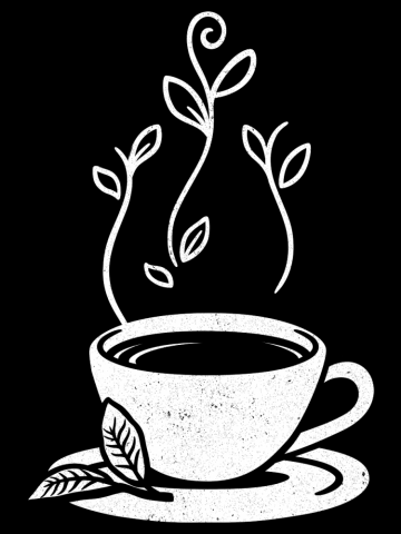Green Tea Black and White Minimalist Design