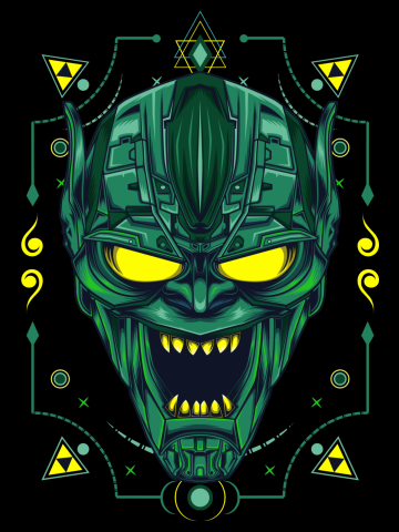 Green mask illustration with high quality
