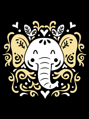 HAPPY ELEPHANT ANIMAL HEAD