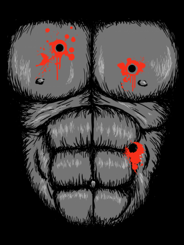 Harambe Halloween Costume  - Gunshot Gorilla Chest Tee 