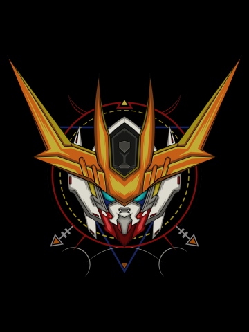 Head of ROBOTIC on geometry background. mecha illustration for printing design