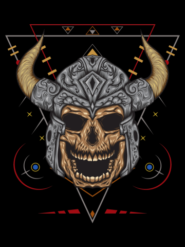 Head skull with viking helmet. Design illustration template for motor club, Tshirt, clothing,