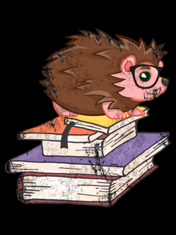 Hedgehog Book Nerd Literary Reading Hedgehogs Book Lover