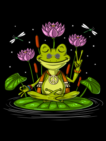 Hippie Frog Zen Meditation