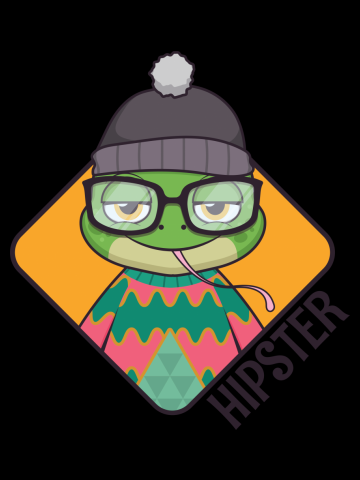 Hipster frog