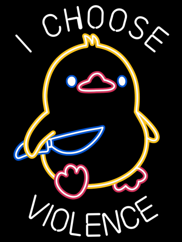 I Choose Violence Neon Funny Duck