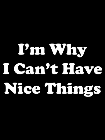 I'm Why I Can't Have Nice Things