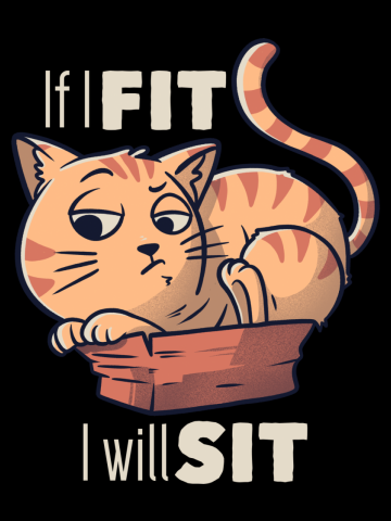 If I Fit I Will Sit Funny Cat Gift