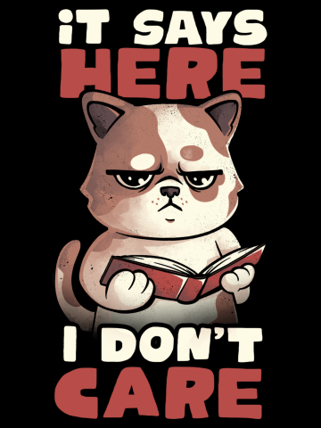It Says Here I Don't Care - Funny Cute Cat Book Gift