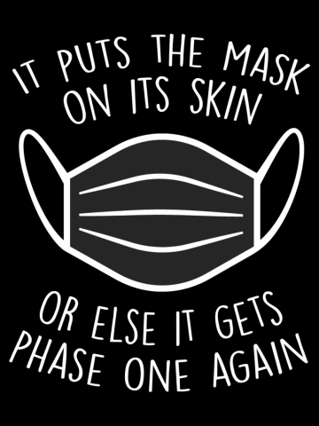 It puts the face mask on its skin