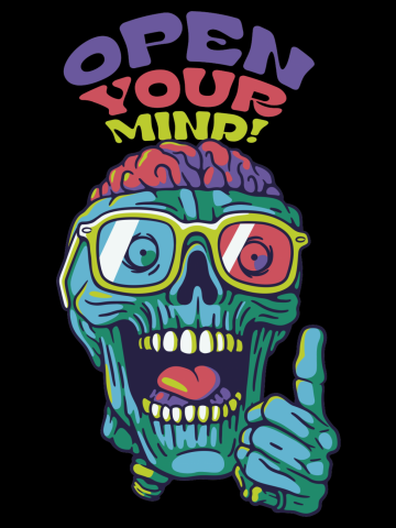 Just Be Open Minded! Skeleton Zoombie