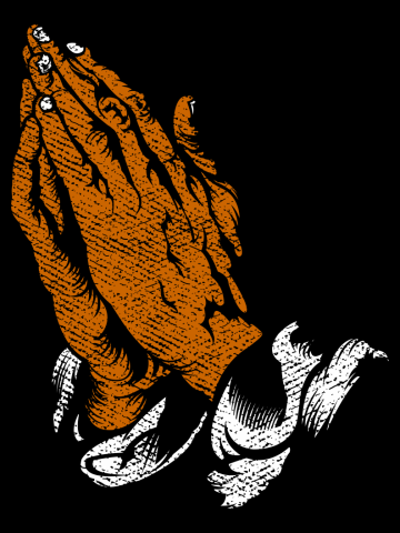 Just Pray Distressed T-Shirt / Brown + White Logo