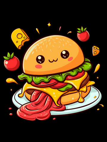 Kawaii burger with cheese
