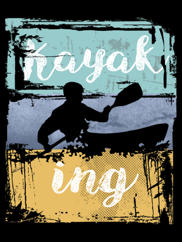 Kayaking Tee - Vintage Retro Kayak