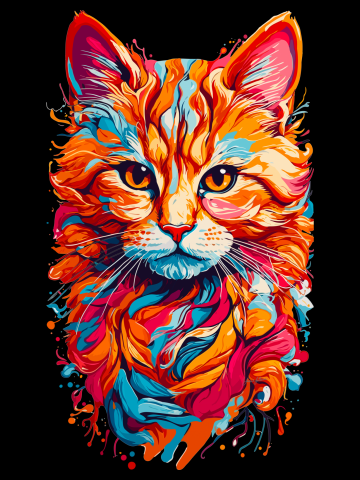 Leaf Cat Colorful