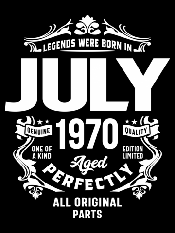 Legends Were Born in July 1970 Birthday