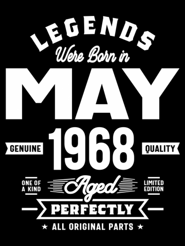 Legends Were Born in May 1968 Birthday