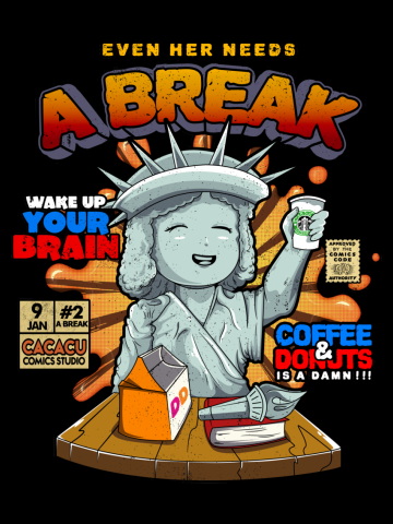 Liberty says "thanks to coffee & donuts"