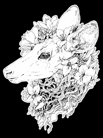 Lily Deer - Black Line Version