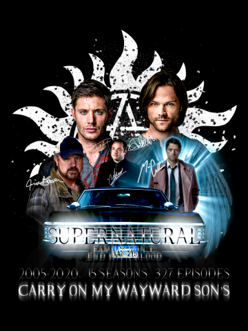 Limited Edition Supernatural Family don't end with Blood 4 W Signed