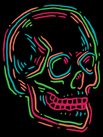 Line art skull