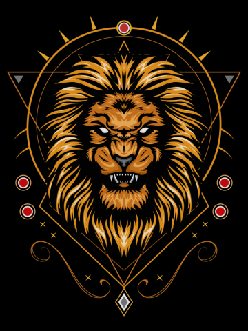 Lion head illustration. vector the lion king logo.