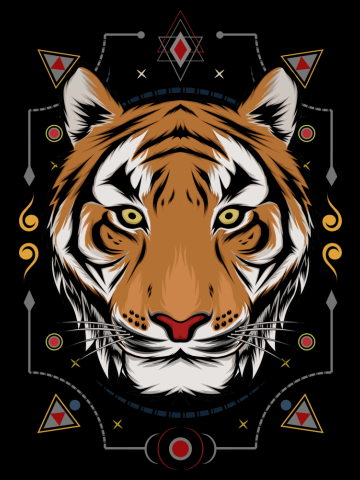Logo Tiger anger. illustration of a tiger head.