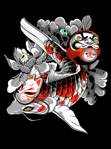 Luck & Prosperity (Koi and Daruma)