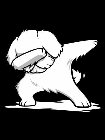 Maltese Dabbing Dog Dab Dance Move