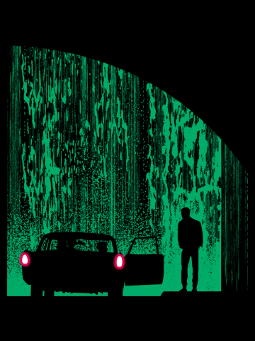 Matrix Raining Bridge Scene Neo Car Rain