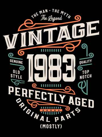 Mens 40 Years Old Vintage 1983 Man Myth Legend 40th Birthday