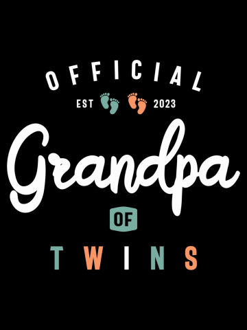 Mens Promoted to Grandpa of Twins Est 2023 Pregnancy Announcement