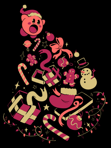 Merry Kirbsmas - Cute Anime Pink Christmas Tree Gift